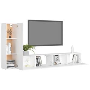 vidaXL Kleiderschrank 3-tlg TV-Schrank-Set Weiß Spanplatte