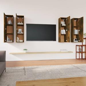 vidaXL Tv-meubelen 4 st 30,5x30x110 cm bewerkt hout gerookt eiken