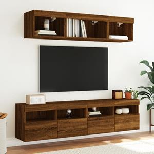 vidaXL TV-Schrank 5-tlg. Wohnwand mit LED-Beleuchtung Braun Eichen-Optik (1-St)