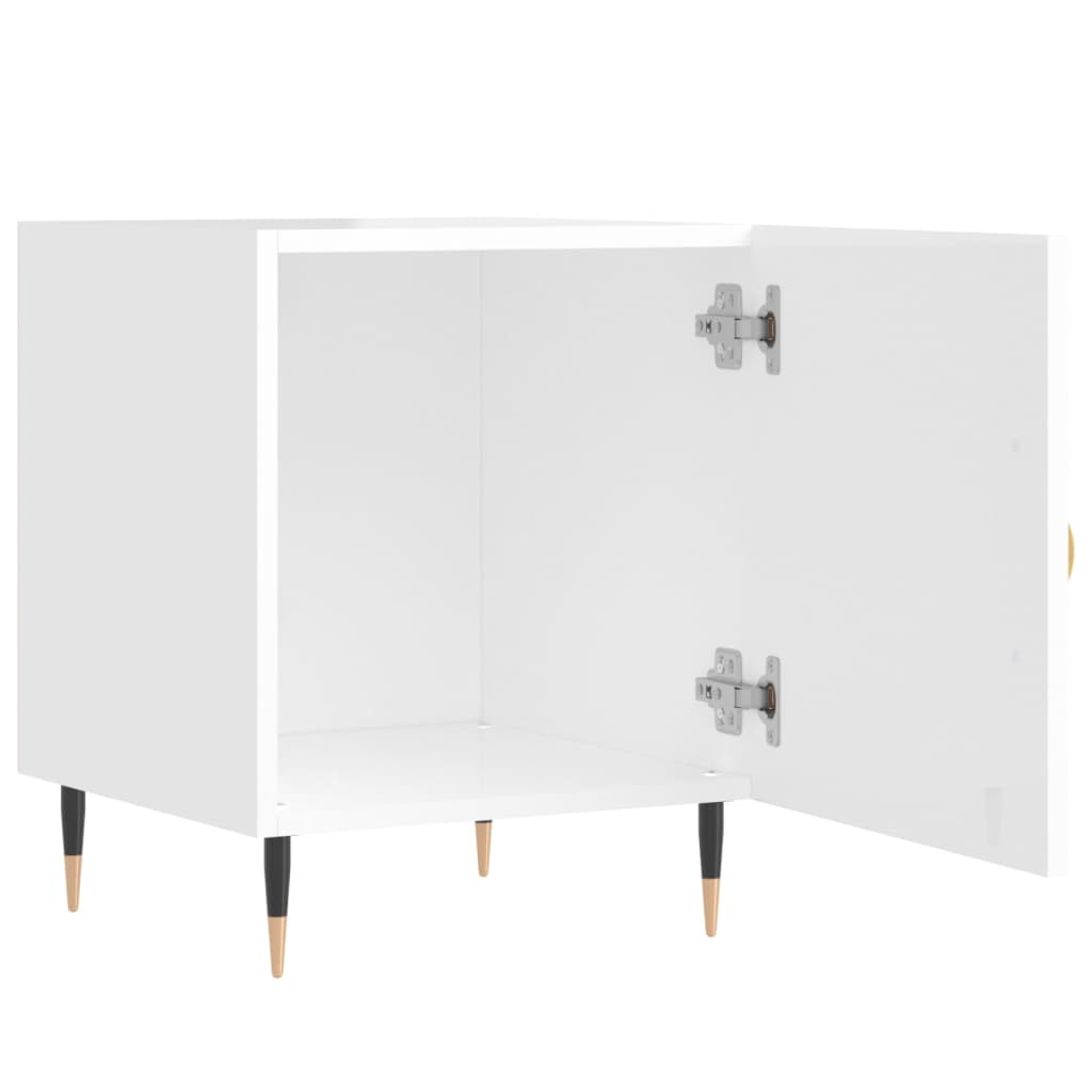 bonnevie Nachttisch，Beistelltisch Hochglanz-Weiß 40x40x50 cm Holzwerkstoff vidaXL
