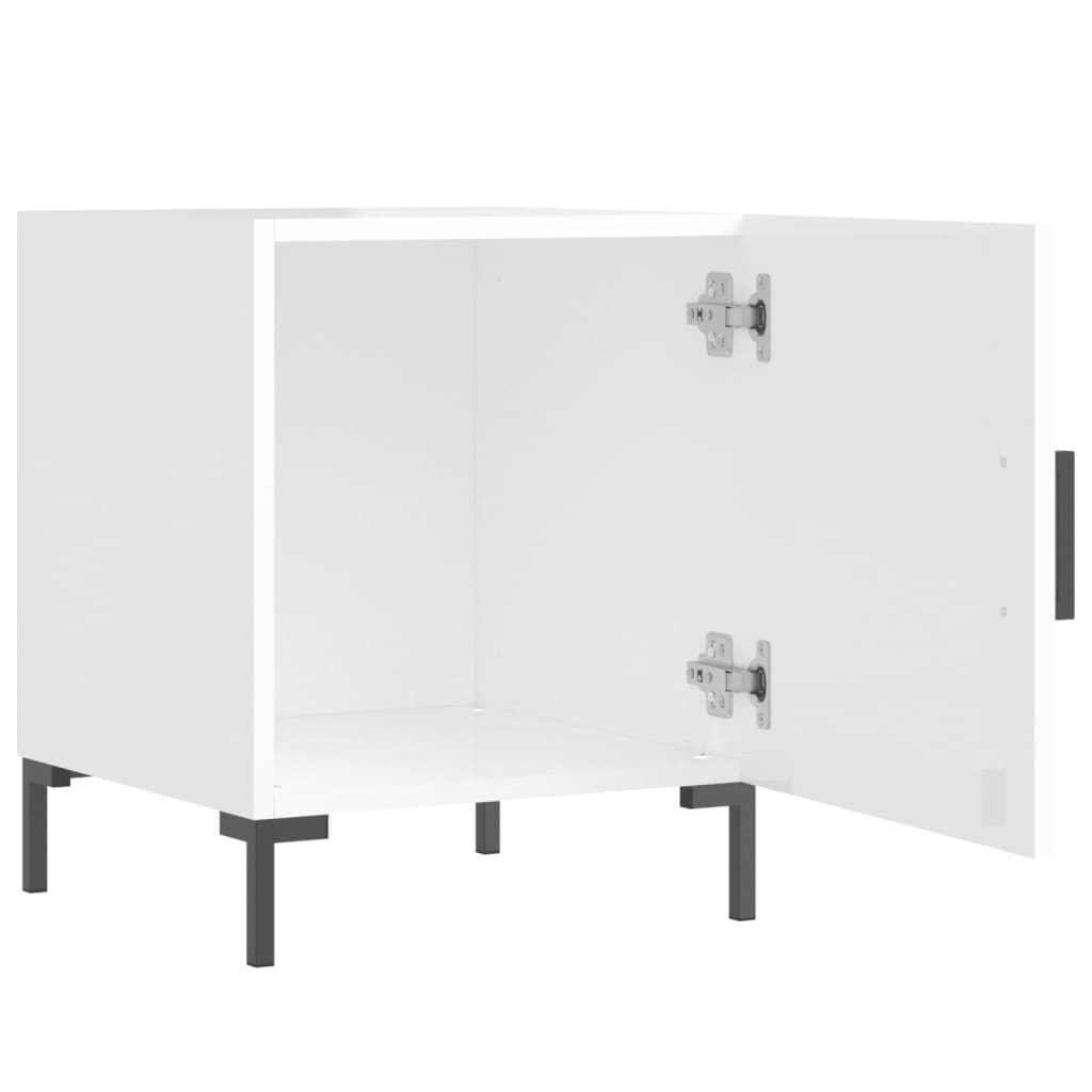 Bonnevie - Nachttisch,Beistelltisch Hochglanz-Weiß 40x40x50 cm Holzwerkstoff vidaXL
