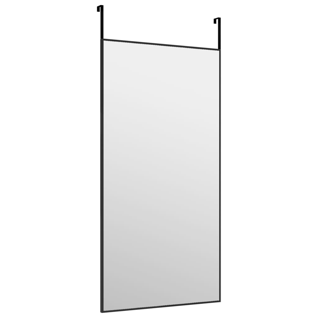 Bonnevie - Türspiegel Schwarz 40x80 cm Glas und Aluminium vidaXL52417