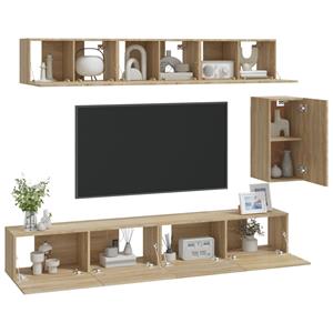 vidaXL TV-Schrank 6-tlg. TV-Schrank-Set Sonoma-Eiche Holzwerkstoff (6-St)