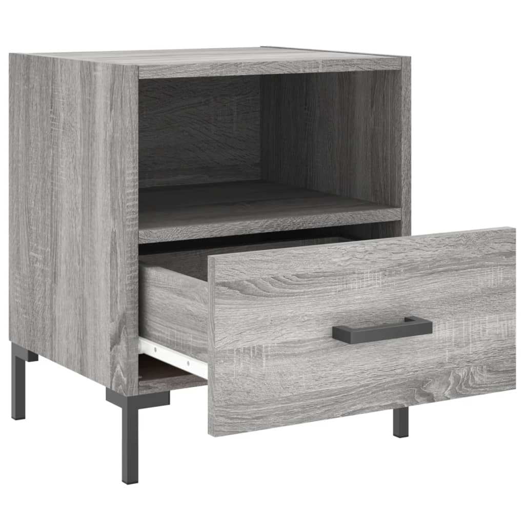 Bonnevie - Nachttisch,Beistelltisch Grau Sonoma 40x35x47,5 cm Holzwerkstoff vidaXL