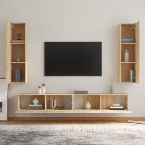 bonnevie 4-tlg. TV-Schrank-Set,TV-Möbel,TV-Möbel Sonoma-Eiche Holzwerkstoff vidaXL