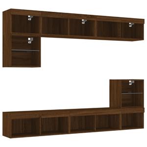 vidaXL TV-Schrank 8-tlg. Wohnwand mit LED-Beleuchtung Braun Eichen-Optik (1-St)