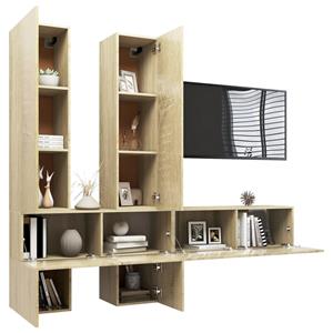 vidaXL Kleiderschrank 6-tlg TV-Schrank-Set Sonoma-Eiche Spanplatte TV-Konsole für Fernseher