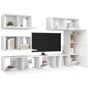 vidaXL Kleiderschrank 6-tlg TV-Schrank-Set Weiß Spanplatte