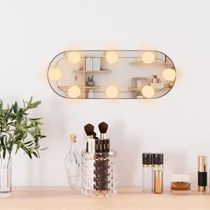 Bonnevie - Wandspiegel Badzimmer Spiegel mit LED-Leuchten 15x40 cm Glas Oval vidaXL