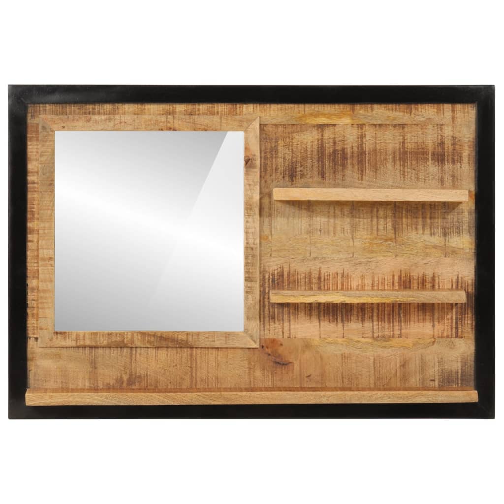 Bonnevie - Spiegel mit Ablagen 80x8x55 cm Glas und Massivholz Mango vidaXL39952