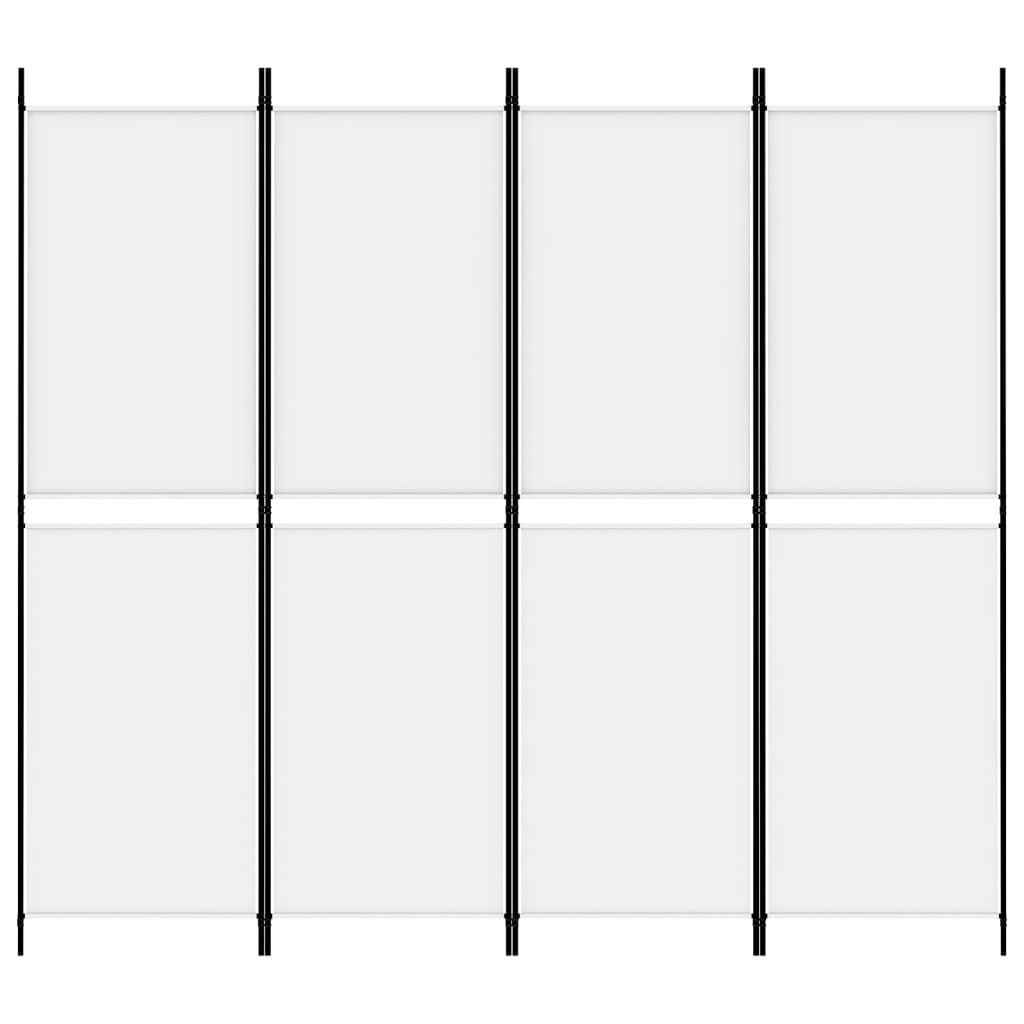 vidaXL Kamerscherm met 4 panelen 200x180 cm stof wit