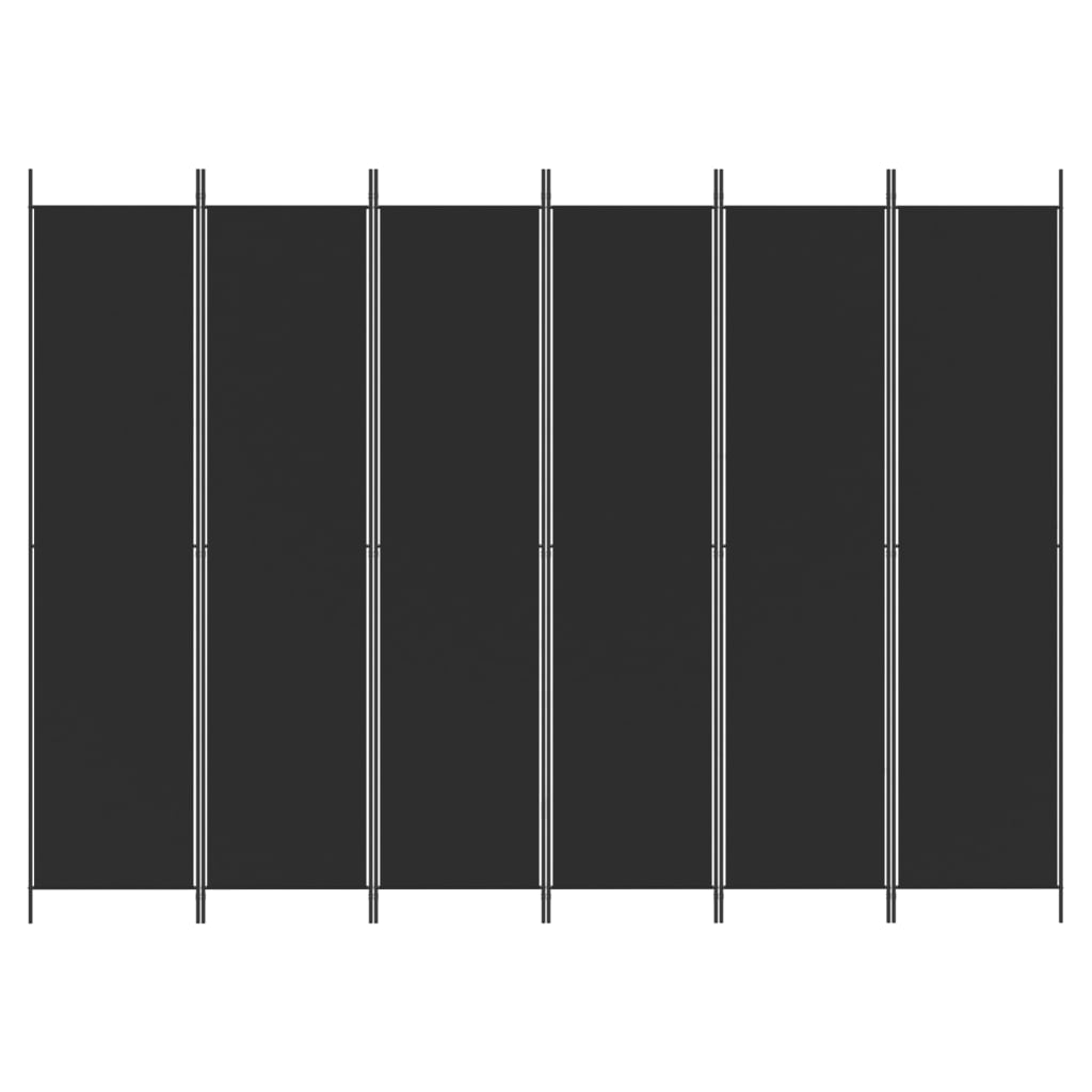 vidaXL Kamerscherm met 6 panelen 300x220 cm stof zwart