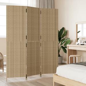 Bonnevie - Paravent 3-tlg. Beige Poly Rattan vidaXL43309