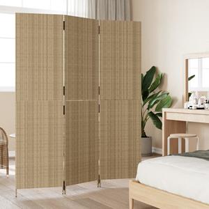 vidaXL Kamerscherm 3 panelen poly rattan beige