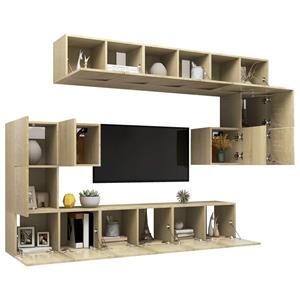 vidaXL TV-Schrank 10-tlg. TV-Schrank-Set Sonoma-Eiche Holzwerkstoff (10-St)