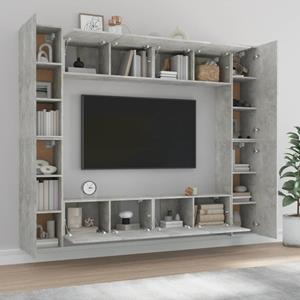 vidaXL TV-Schrank 8-tlg. TV-Schrank-Set Betongrau Holzwerkstoff (8-St)