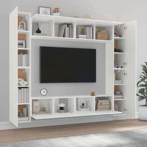 vidaXL TV-Schrank 8-tlg. TV-Schrank-Set Weiß Holzwerkstoff (8-St)