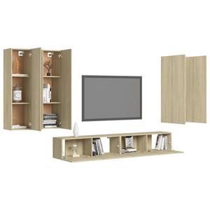 vidaXL Kleiderschrank 6-tlg TV-Schrank-Set Sonoma-Eiche Spanplatte