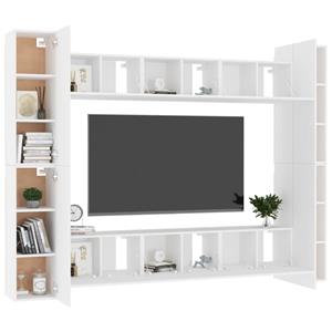 vidaXL TV-Schrank 10-tlg. TV-Schrank-Set Weiß Holzwerkstoff (1-St)