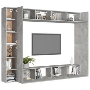 vidaXL TV-Schrank 8-tlg TV-Schrank-Set Betongrau Holzwerkstoff