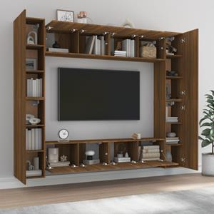 vidaXL TV-Schrank 8-tlg. TV-Schrank-Set Braun Eichen-Optik Holzwerkstoff (8-St)