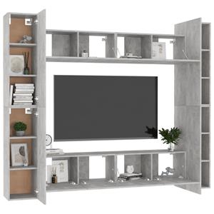 vidaXL TV-Schrank 8-tlg TV-Schrank-Set Betongrau Holzwerkstoff