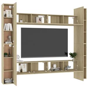 vidaXL Kleiderschrank 8-tlg TV-Schrank-Set Sonoma-Eiche Spanplatte