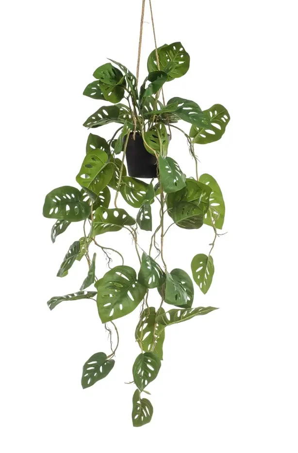 Emerald Kunstplant Monstera Monkey hangend in pot - 80cm