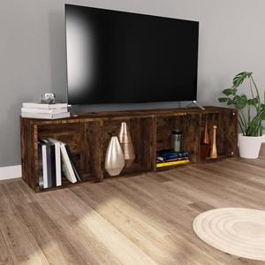 bonnevie Bücherschrank/TV-Schrank,TV-Möbel Räuchereiche 36x30x143cm Holzwerkstoff vidaXL