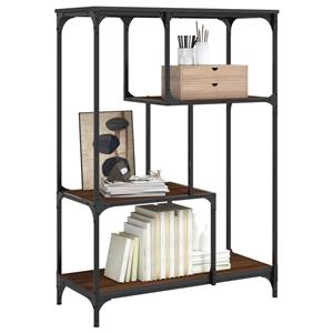 bonnevie Bücherregal,Standregal Braun Eiche 81x36x115 cm Holzwerkstoff und Stahl vidaXL