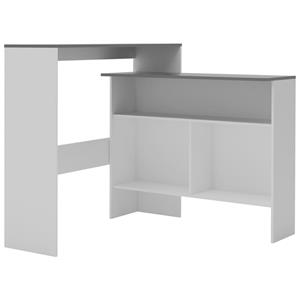 bonnevie Bartisch mit 2 Tischplatten Weiß und Grau 130 x 40 x 120 cm vidaXL831370