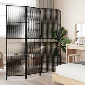 Bonnevie - Paravent 4-tlg. Schwarz Poly Rattan vidaXL930674