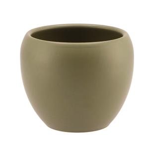 DK Design  bloempot/plantenpot - Vinci - olijfgroen mat - voor kamerplant - D11 x H14 cm -