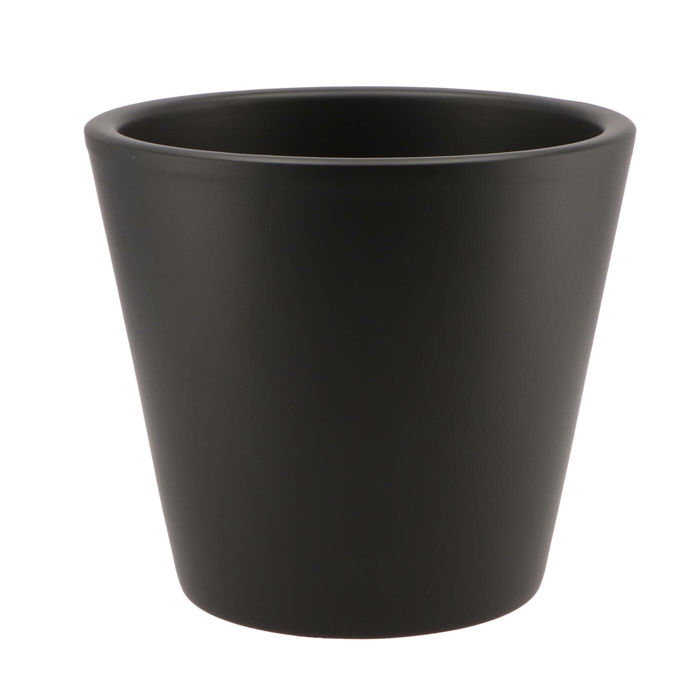 DK Design  bloempot/plantenpot - Vinci - zwart mat - voor kamerplant - D19 x H21 cm -