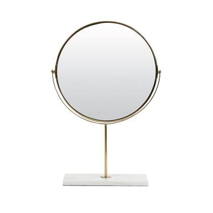 Light & Living Spiegel op Voet Riesco - Marmer Wit-Goud - 33x12,5x48cm