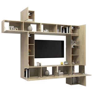 vidaXL TV-Schrank 9-tlg TV-Schrank-Set Sonoma-Eiche Holzwerkstoff