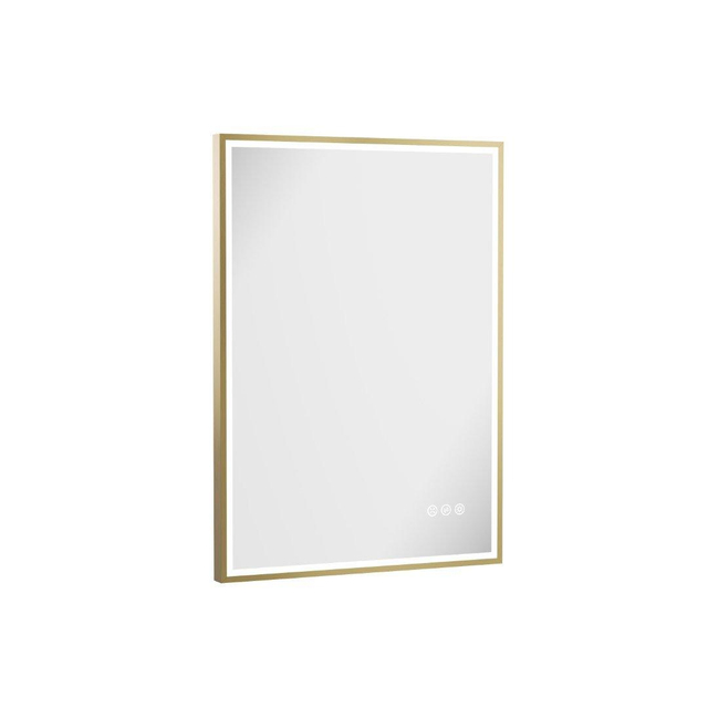Crosswater MPRO spiegel met verlichting - 70x50cm - LED - verticaal/horizontaal - geborsteld messing (goud) MP5070F