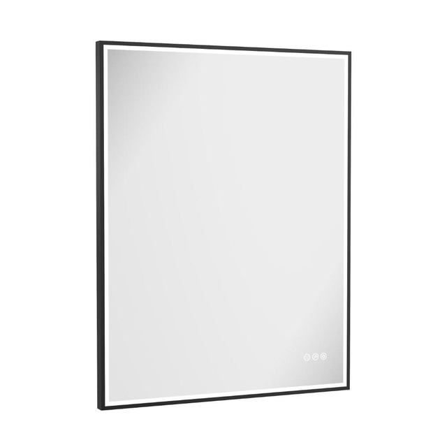 Crosswater MPRO spiegel met verlichting - 90x70cm - LED - verticaal/horizontaal - mat zwart MP7090MB