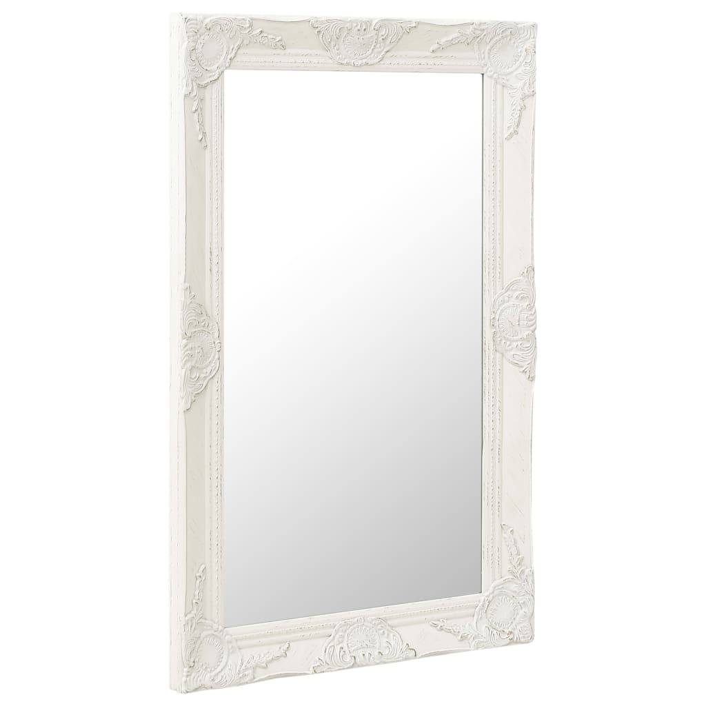 bonnevie Wandspiegel，Badspiegel im Barock-Stil 50x80 cm Weiß vidaXL78729