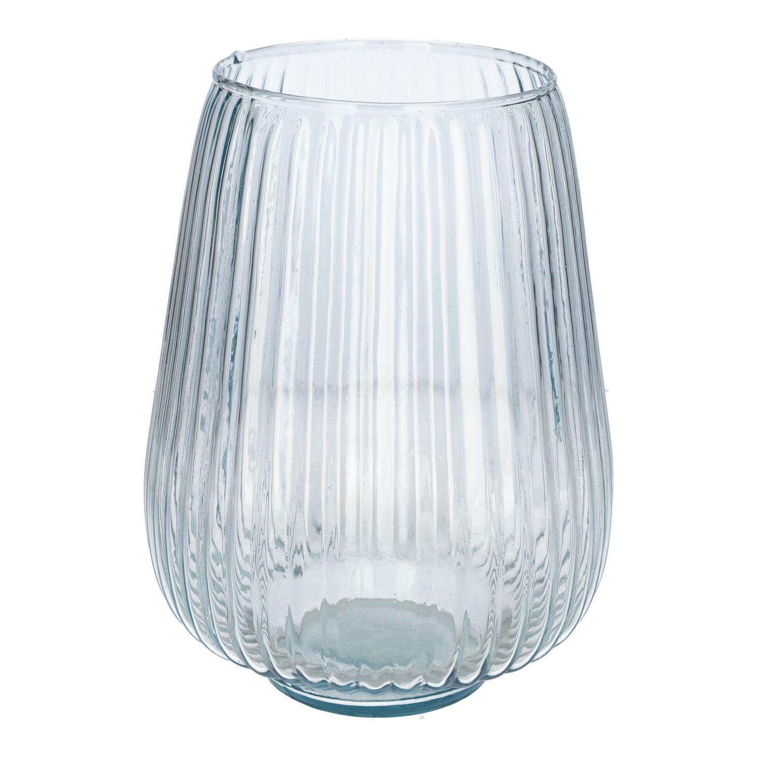 Merkloos Bloemenvaas Amar - helder transparant glas - D25 x H29 cm - decoratieve vaas - bloemen/takken -