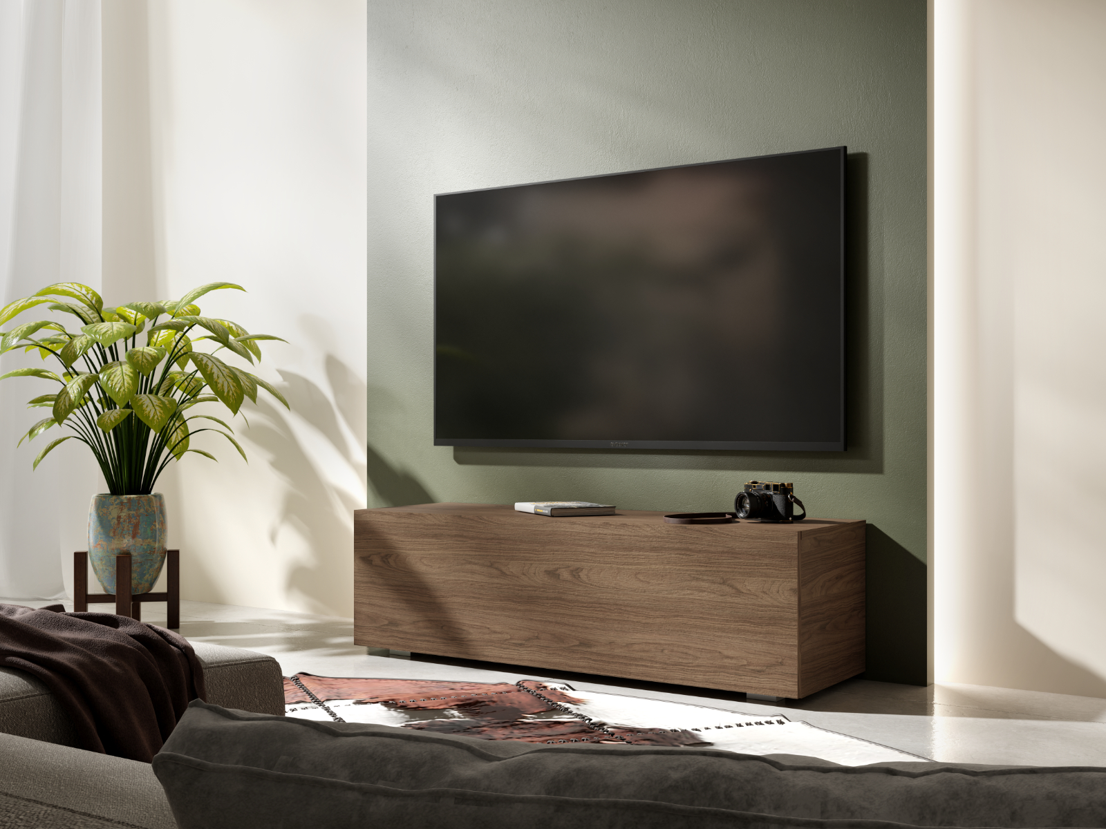 Mobistoxx Tv-meubel KINGSTON 1 klapdeur 105 cm walnoot