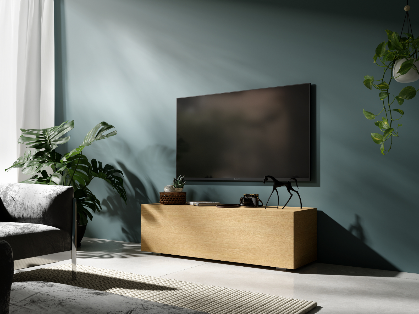 Mobistoxx Tv-meubel KINGSTON 1 klapdeur 105 cm eik