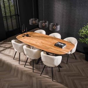 LifestyleFurn Eettafel Imre Deens ovaal, Acaciahout, 215 x 105cm - Massief acacia naturel