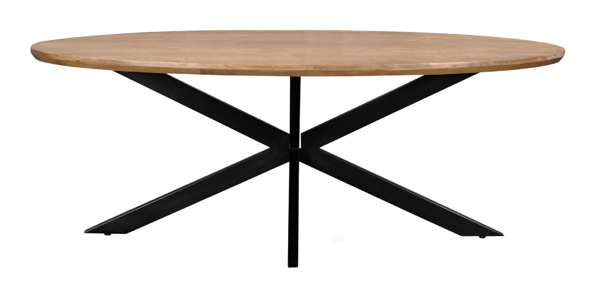Livingfurn Ovale Eettafel Jesper Mangohout, 160 x 90cm - Bruin