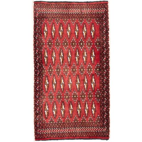 morgenland Wollteppich "Turkaman Teppich handgeknüpft rot", rechteckig