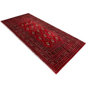 Morgenland Wollen kleed Turkaman vloerkleed met de hand geknoopt rood
