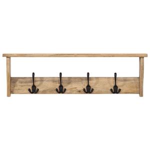 Bonnevie - Wandgarderobe mit 4 Haken Massivholz Mango vidaXL25917