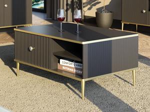 Mobistoxx Salontafel PEGASUS 90 cm zwart/goud