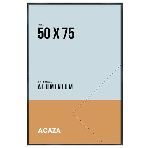 ACAZA  Aluminium Fotokader - Fotolijst Met Formaat 50 Cm X 75 Cm - Plexiglas - Zwart