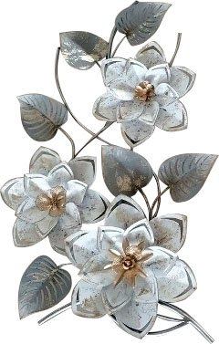 Myflair Möbel & Accessoires Artprint bloemen, zilver/wit